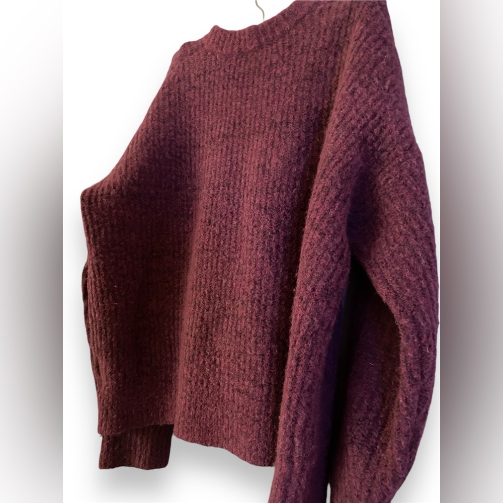 Madewell Belfiore Ribbed Pullover Sweater size Small wool camel hair blend EUC - Picture 5 of 8
